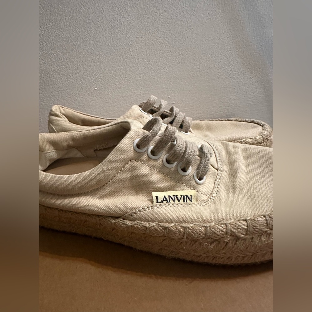 Lanvin Cream Canvas Espadrille Shoes